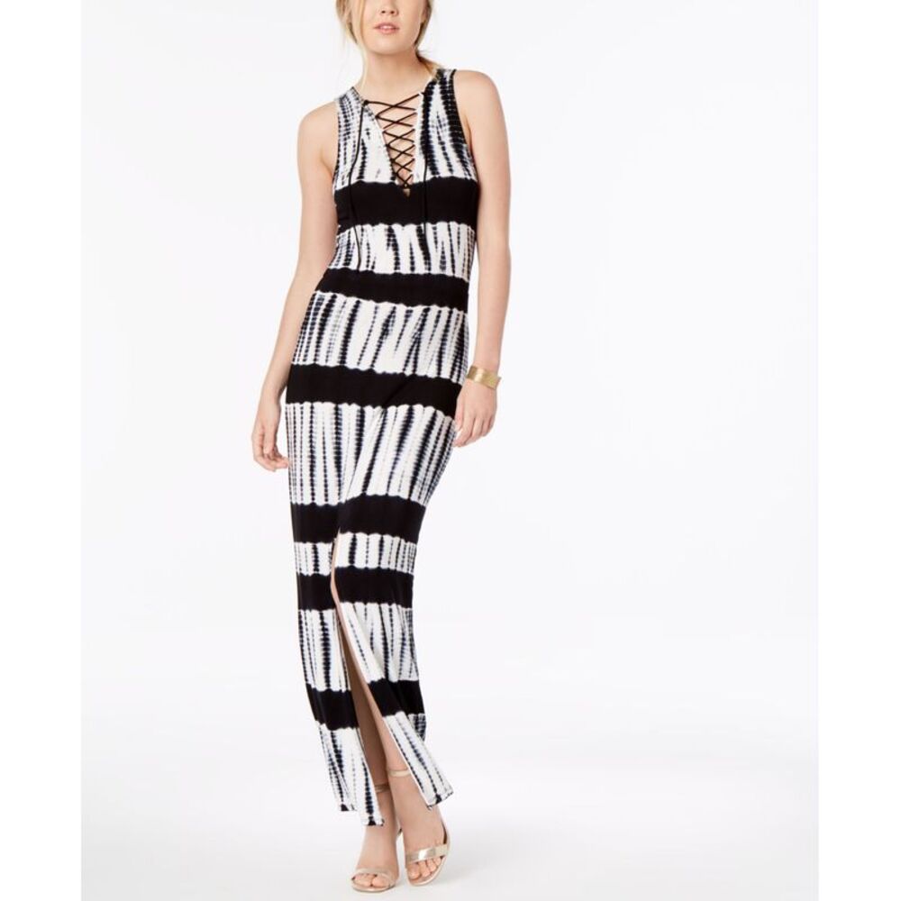 Material Girl Juniors Printed Lace Up Maxi Dress